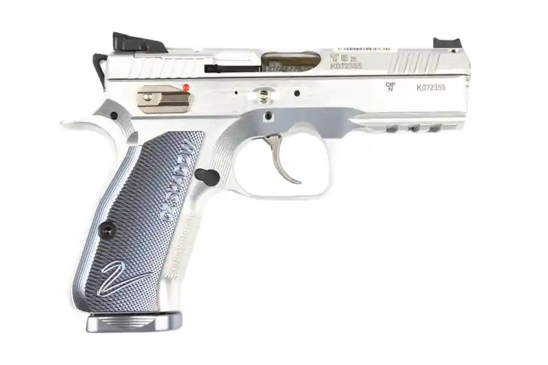 CZ Shadow II Compact Industrial 9mm Luger Caliber 4" Barrel Semi Auto Polished Stainless Steel Finish Handgun