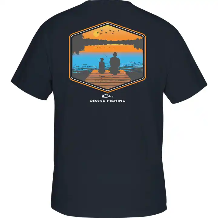 Dock Fishing Sunset Short Sleeve Tee by Drake Waterfowl