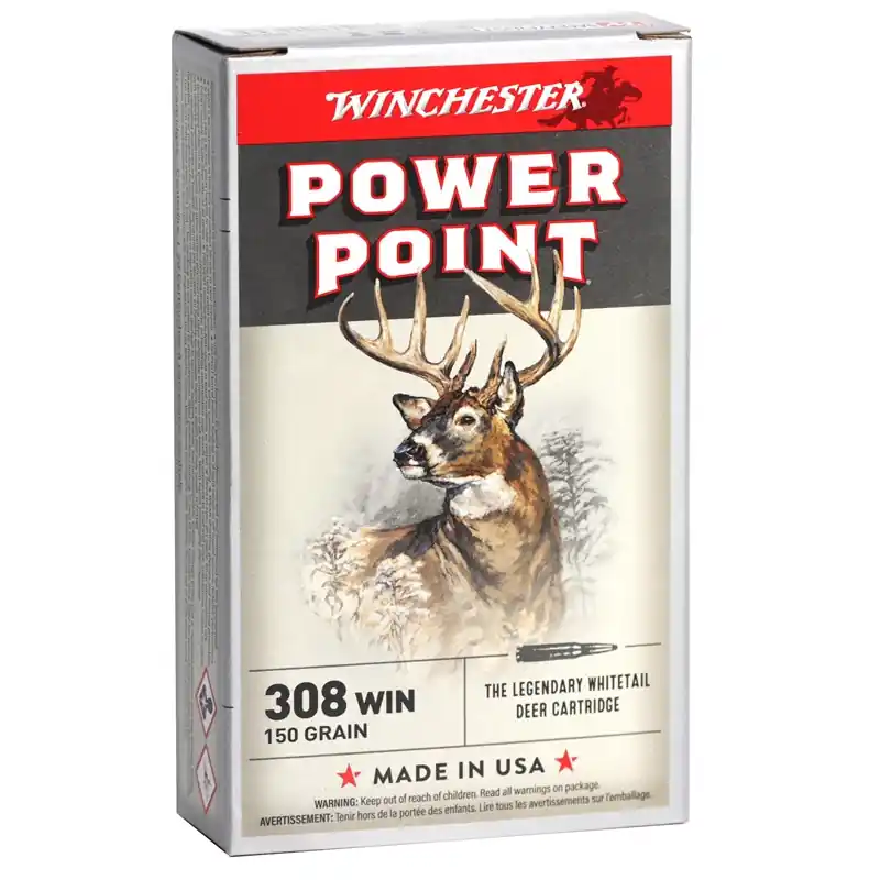 Winchester Power Point 2,820 fps 308 Winchester 150 Grain Super X Rifle Ammunition