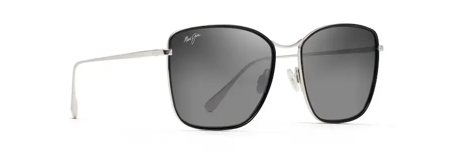 Tiger Lily - Gloss Black with Silver Frame, Neutral Grey Lens by Maui Jim