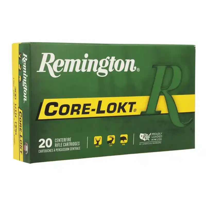 Remington Core Lokt 3,290 fps 300 Winchester Magnum 150 Grain Pointed Soft Point Rifle Ammunition