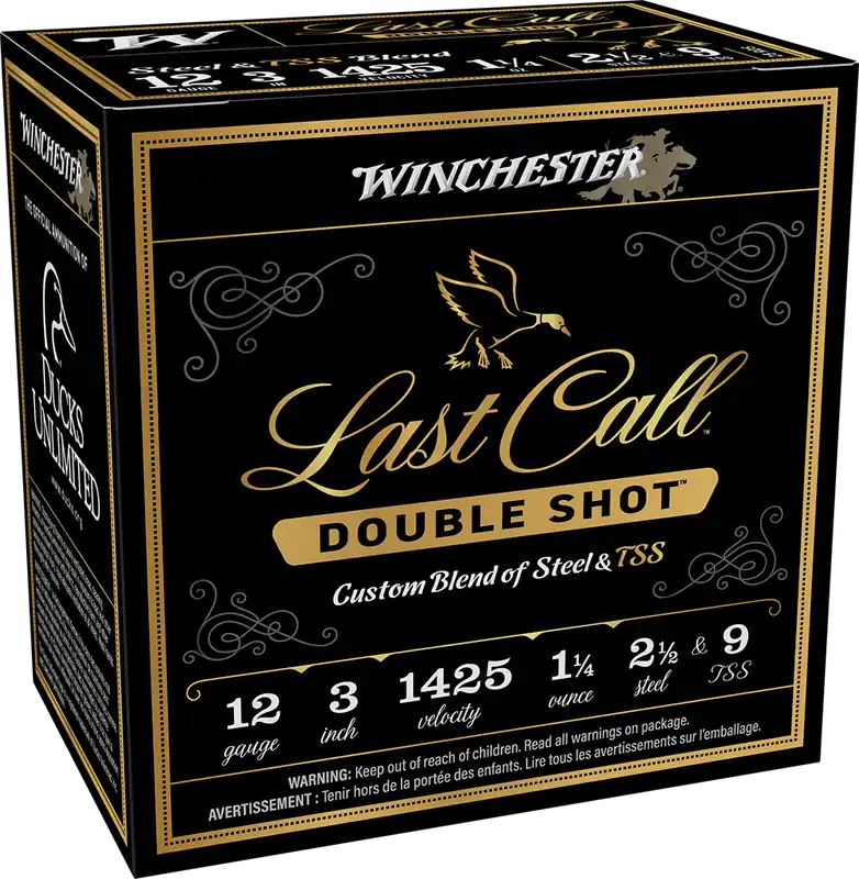 Winchester Last Call Double Shot 1425fps 12 Gauge 3" 1-1/4oz 2.5 Steel & 9TSS shot Shotgun Ammunition