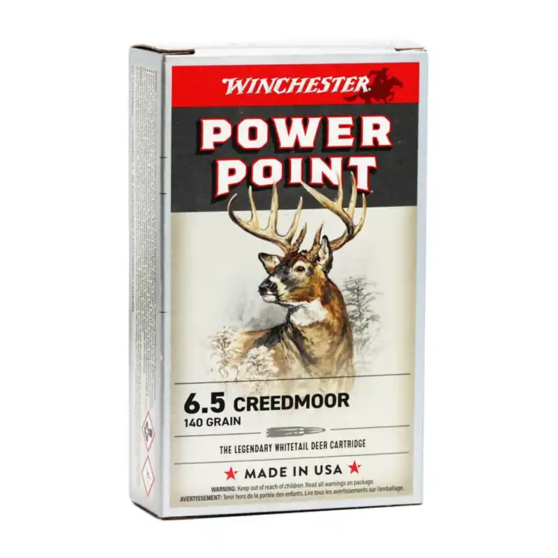 Winchester Power Point 2,730 fps 6.5 Creedmoor 140 Grain Jacketed Soft Point Rifle Ammunition