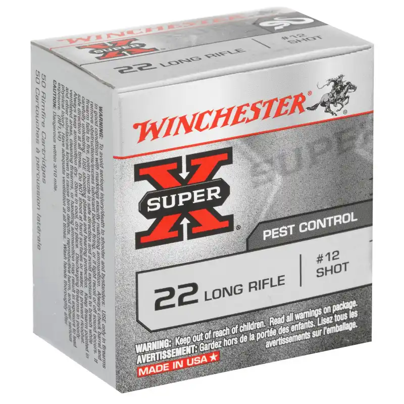 Winchester Super X Pest Control 1,255 fps 22 Long Rifle 25 Grain 12 Lead Shot Rimfire Ammunition