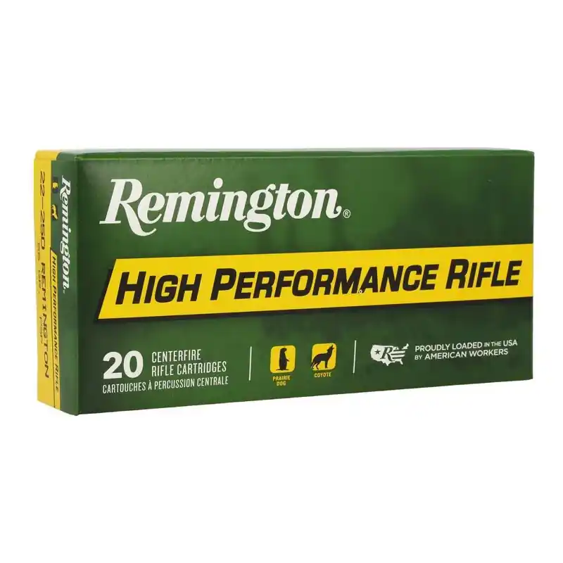 Remington High Performance Rifle 3,680 fps 22-250 Remington 55 Grain Pointed Soft Point Rifle Ammunition
