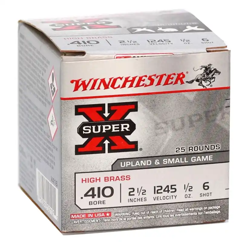 Winchester Super-X 1,245 fps 410 Gauge 2-1/2" 1/2 oz. 6 Lead Shot Shotgun Ammunition