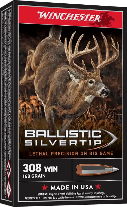 Winchester Supreme Ballistic Silvertip 2,670 fps 308 Winchester 168 Grain Rifle Ammunition