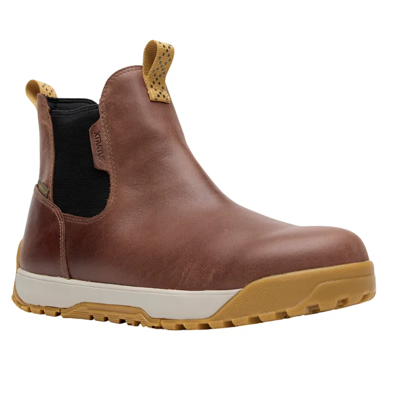 Men‘s 6 Inch Waterproof Vintage Brown Leather Ankle Deck Boots by Xtratuf