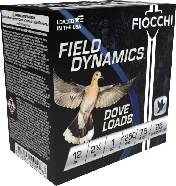 Fiocchi Field Dynamics 1,250 fps 12 Gauge 2-3/4" 1 oz. 7.5 Lead Shot Shotgun Ammunition