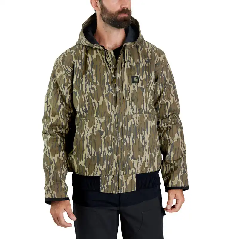 Men‘s Rugged Flex Duck Loose Fit Insulated Bottomland Camo Active Jacket by Carhartt