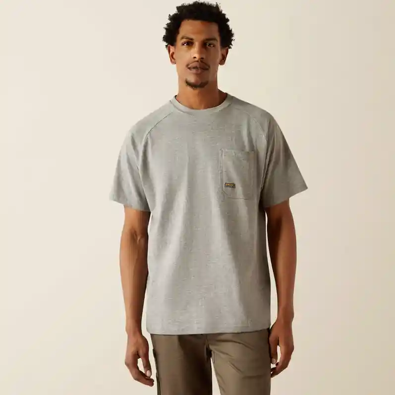 Rebar Workhog Short Sleeve Tee Shirt in Grey by Ariat