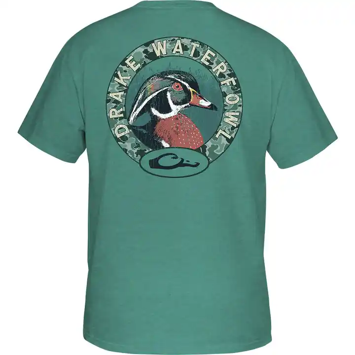 Men‘s Wood Duck Circle Graphic Short Sleeve Tee Shirt by Drake Waterfowl
