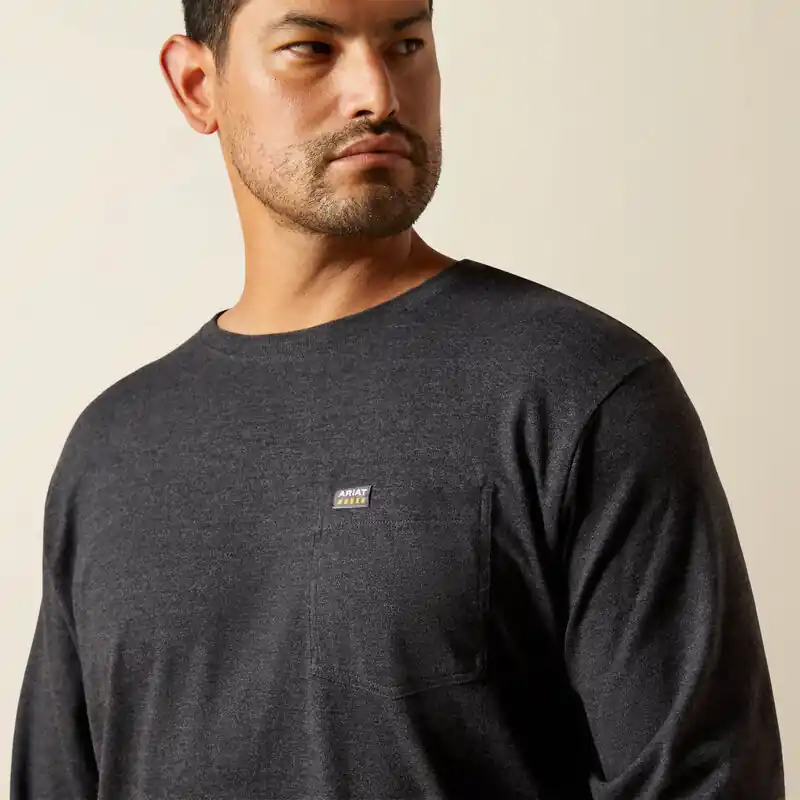 Cotton Strong Standard Pocket Tee Shirt in Charcoal by Ariat