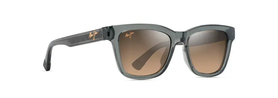 Hanohano Sunglasses with Shiny Translucent Dark Grey Frame and HCL® Bronze Lens by Maui Jim