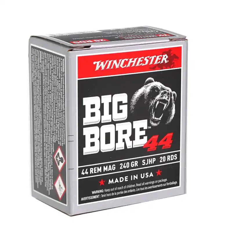 Winchester Big Bore 1,485 fps 44 Remington Magnum 240 Semi Jacketed Hollow Point Handgun Ammunition