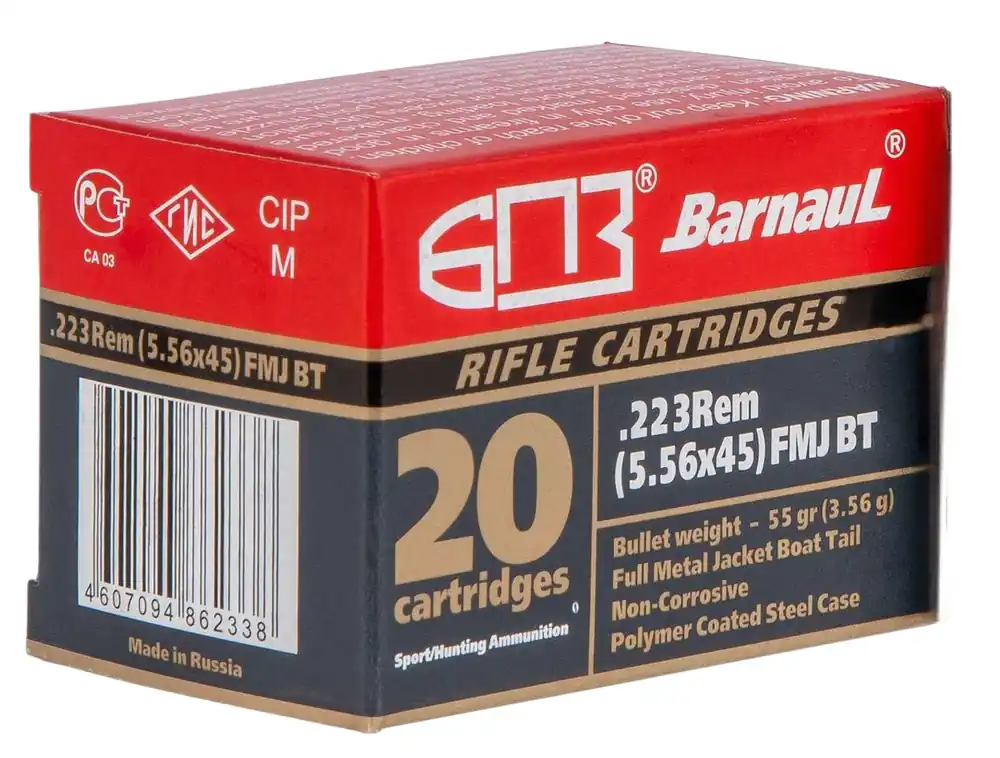 Barnaul 3,261 fps 223 Remington 55 Grain Full Metal Jacket Boat Tail Rifle Ammunition