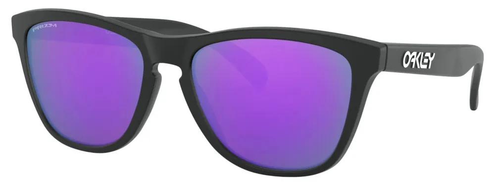 Frogskin Sunglasses with Matte Black Frames and Prizm Violet Lenses by Oakley