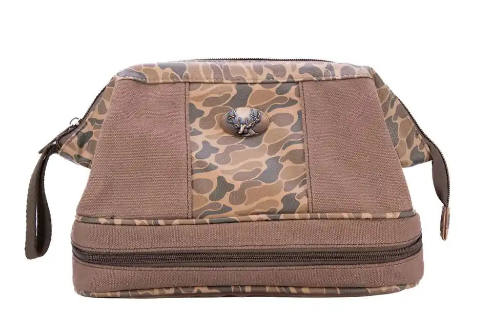 Old School Camo Brown Canvas Toiletry Bag by Zeppelin Products