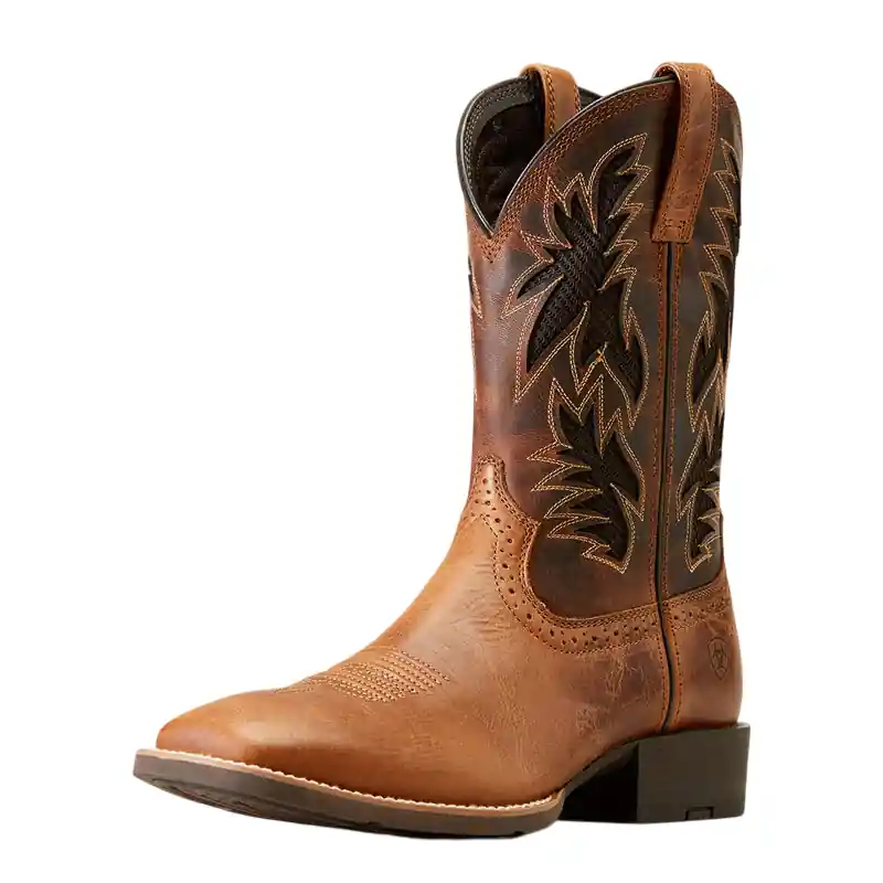 Men‘s Sport Cool VentTEK Square Toe Leather Cowboy Boots by Ariat