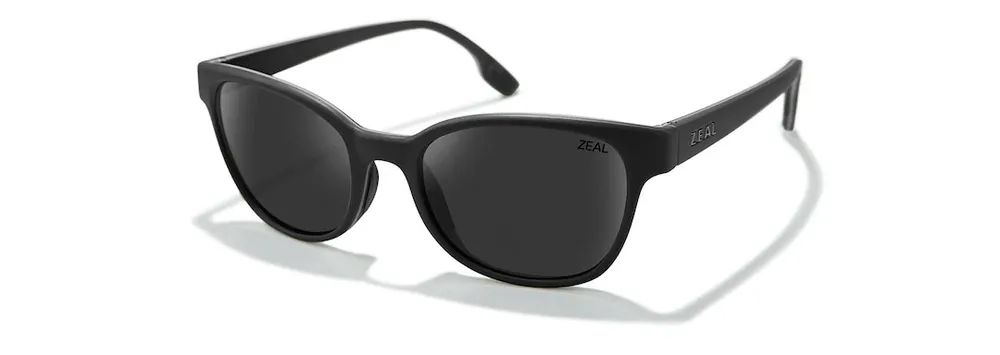 Avon Sunglasses with Matte Black Frames and Dark Grey Lenses by Zeal