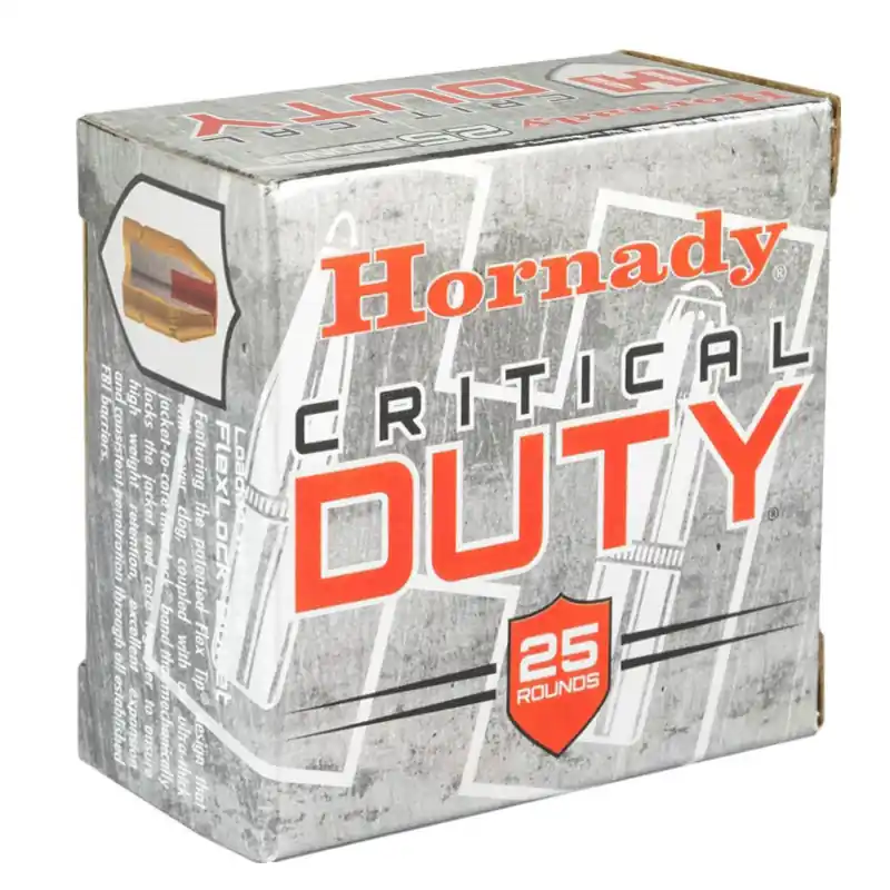 Hornady Critical Duty 1,175 fps 9mm Luger +P 124 Grain Flexlock Handgun Ammunition