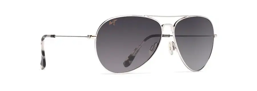 Mavericks Sunglasses With Silver Frame and Neutral Gray Lens by Maui Jim