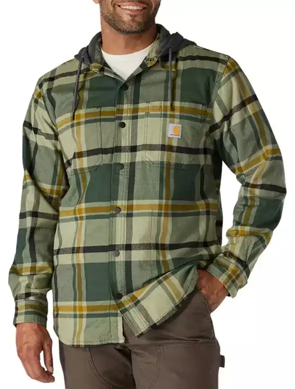 Men‘s Rugged Flex Flannel Fleece Lined Hooded Shirt by Carhartt