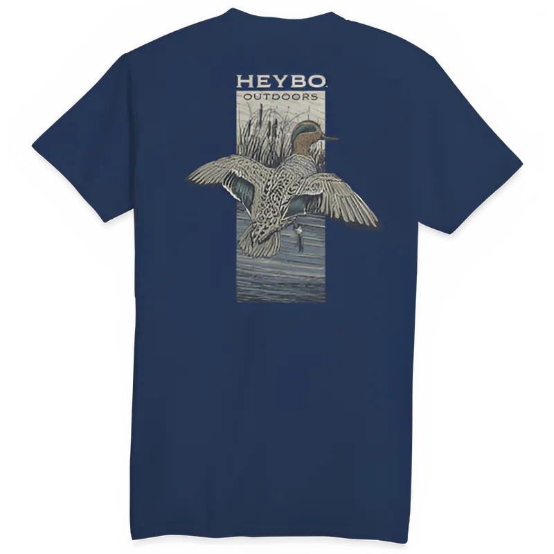 Greenwing Teal Short-Sleeve T-Shirt by Heybo