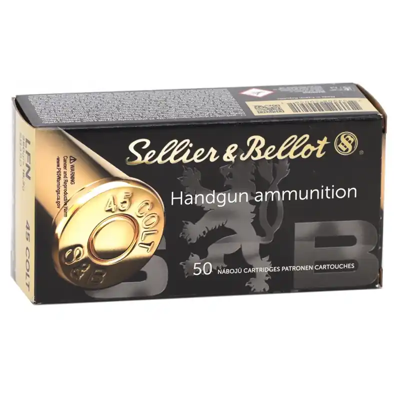 Sellier & Bellot 709 fps 45 Long Colt 250 Grain Lead Flat Nose Handgun Ammunition