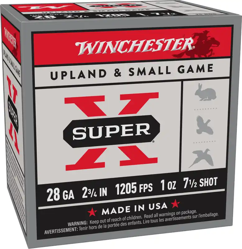 Winchester Super-X 1,205 fps 28 Gauge 2-3/4" 1 oz. 7.5 Lead Shot Shotgun Ammunition