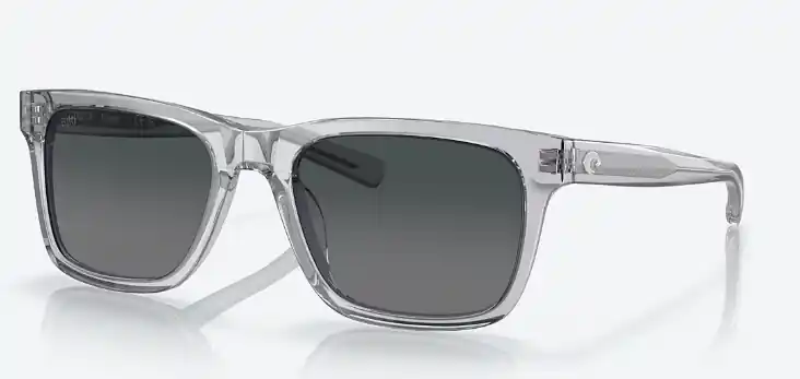 Tybee Sunglasses with Light Crystal Gray Frames and 580G Gray Gradient Lenses by Costa Del Mar
