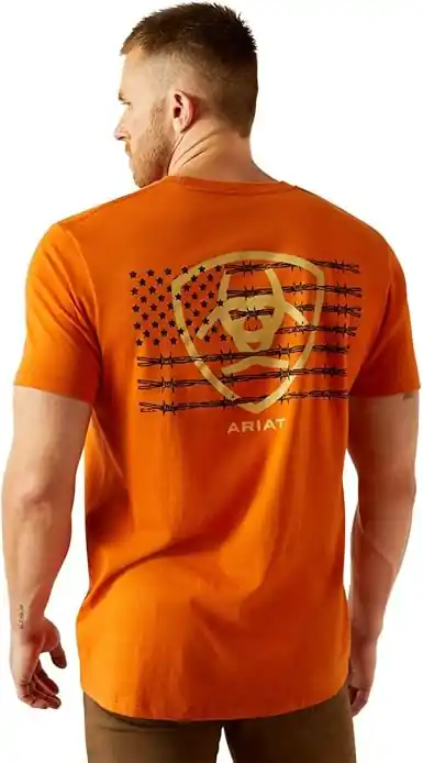 Barb Shield Short Sleeve Tee in Rust by Ariat
