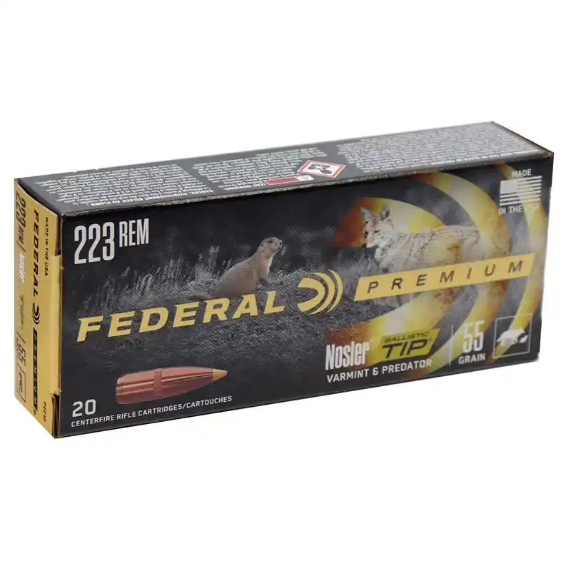 Federal Premium V Shok 3,240 fps 223 Remington 55 Grain Nosler Ballistic Tip Rifle Ammunition