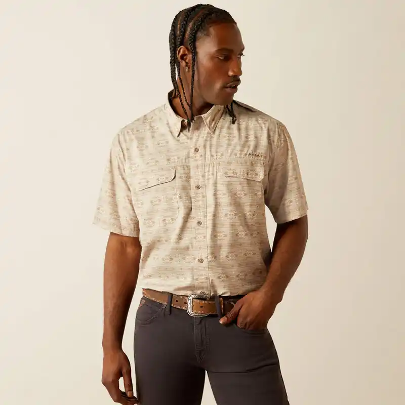 Venttek Short Sleeve Shirt in Taupe Gray by Ariat