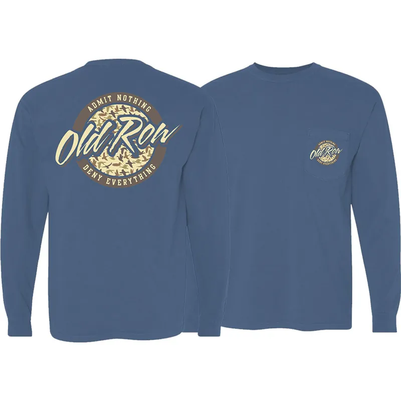 Circle Long Sleeve Pocket Tee Shirt in Deer Camo by Old Row