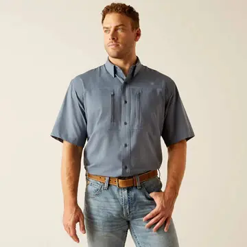 Venttek Outbound Short Sleeve Shirt in Newsboy Blue by Ariat