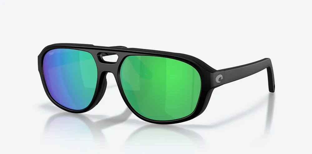 Street Heat Matte Black Sunglasses with 580P Green Mirror Polarized Polycarbonate by Costa Del Mar