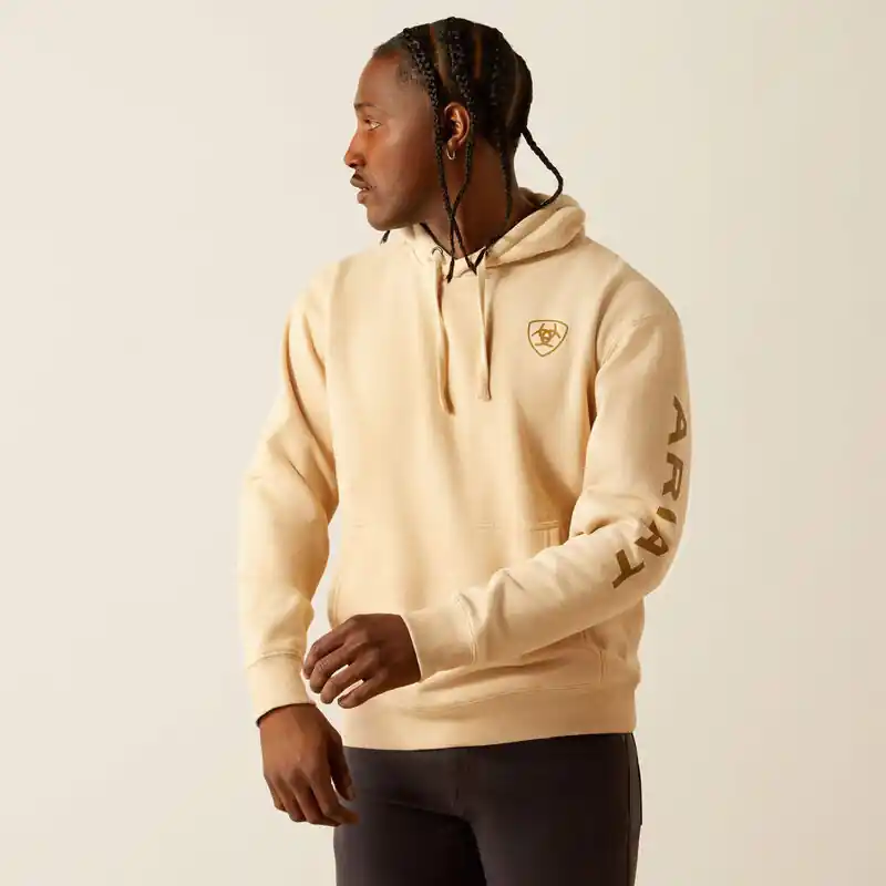 Logo Hoodie in Tan Heather by Ariat