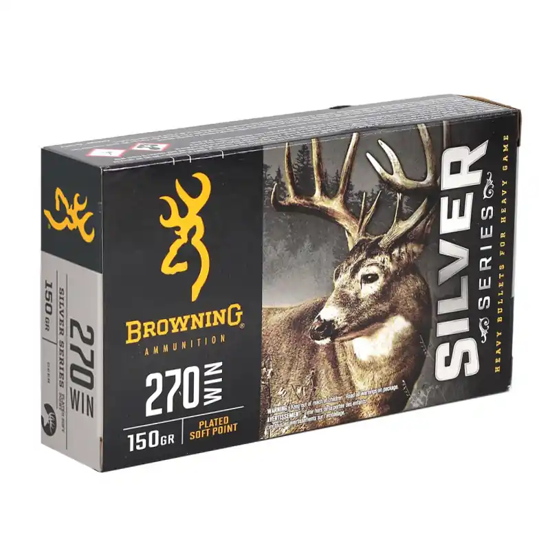 Browning Silver 2,850 fps 270 Winchester 150 Grain Plated Soft Point Rifle Ammunition