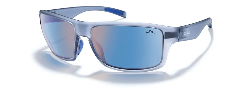 Incline Sunglasses with Matte Smoke Frames and Horizon Blue Lenses by Zeal