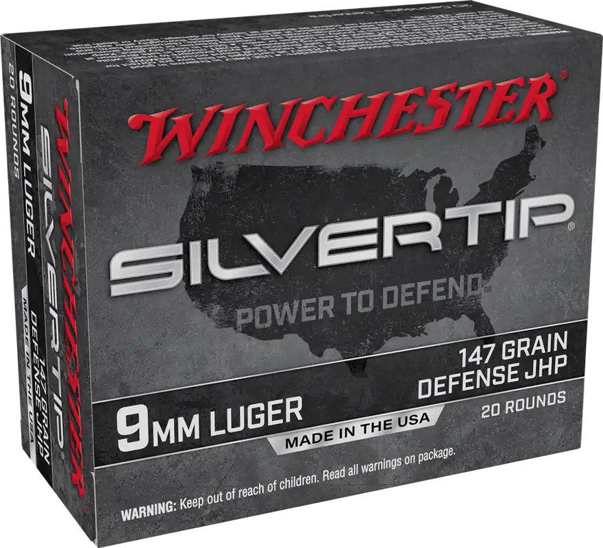 Winchester Silvertip 1,010 fps 9mm Luger 147 Grain Jacketed Hollow Point Handgun Ammunition