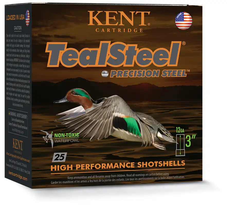 KENT TealSteel Precision Steel 1350fps 12 Gauge 3" 1-1/4 oz 6 Steel Shot Shotgun Ammunition