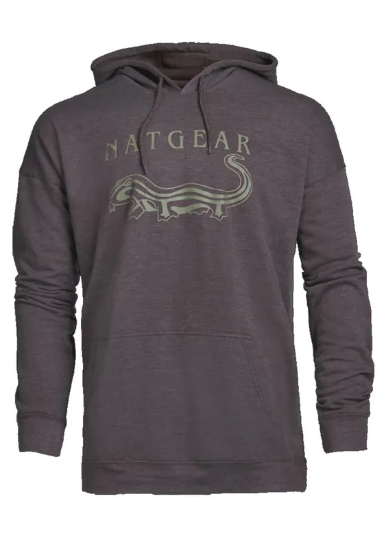 Heather Brown Retro Logo Hoodie by Natural Gear