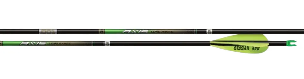 4mm Axis Long Range Match Grade Arrow with 3 Inch Hybrid Fletchings by Easton Archery