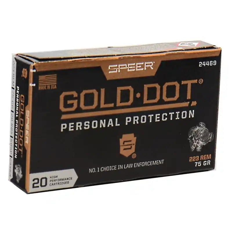 Speer Gold Dot 2,775 fps 223 Remington 75 Grain Soft Point Rifle Ammunition