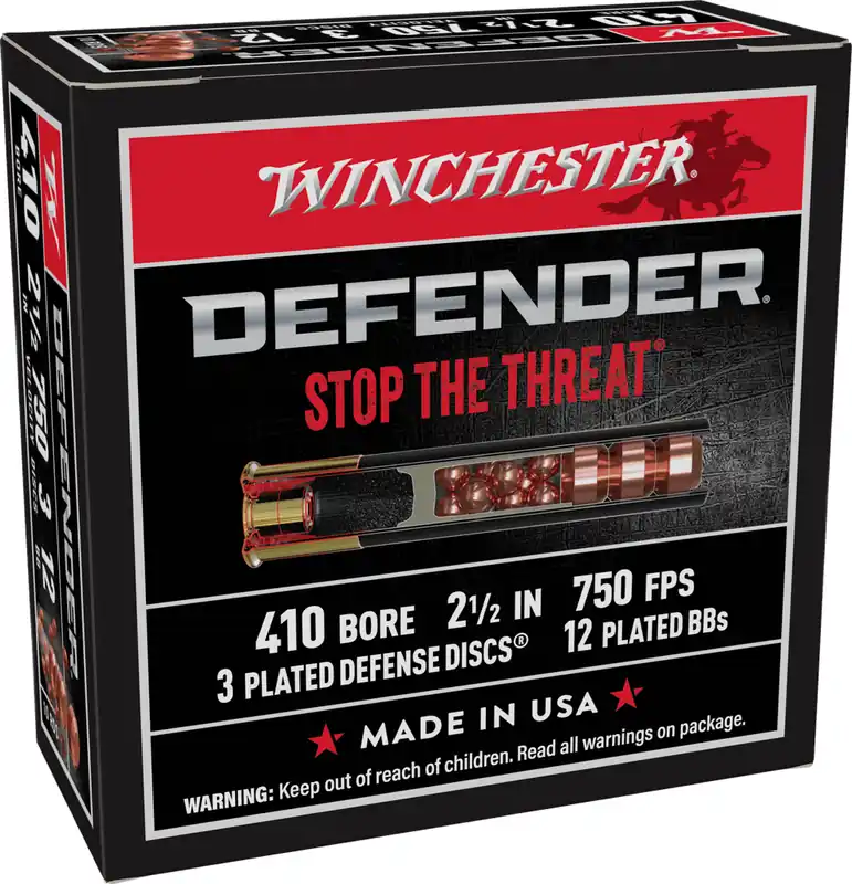 Winchester Defender 750 fps 410 Gauge 2-1/2" 1/4 oz. BB Lead Shot Shotgun Ammunition