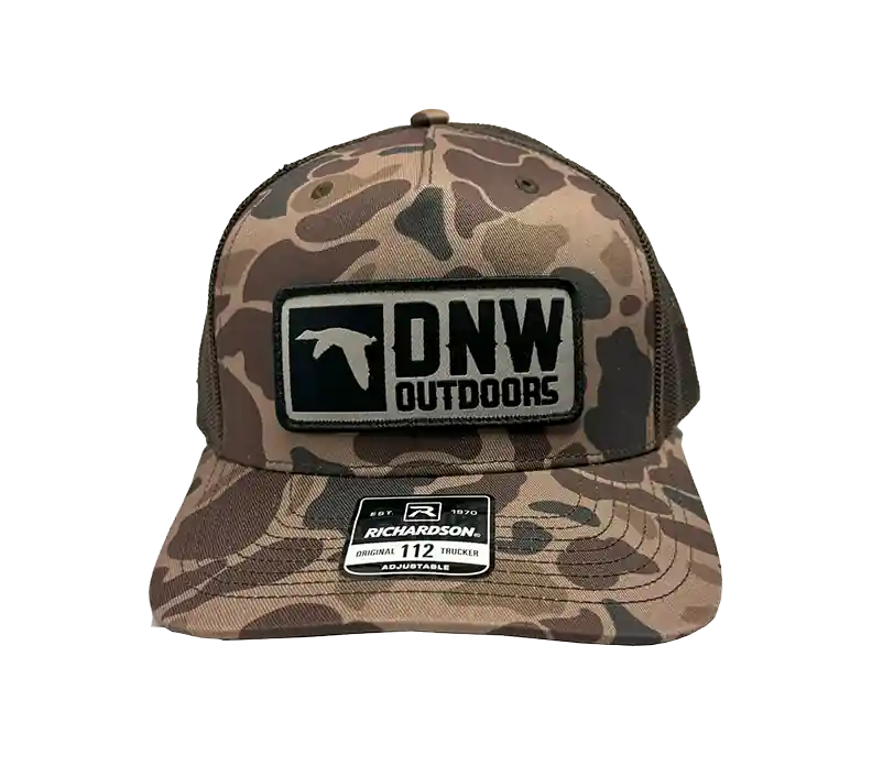 Camo DNW Outdoors Logo Richardson 112 Trucker Hat