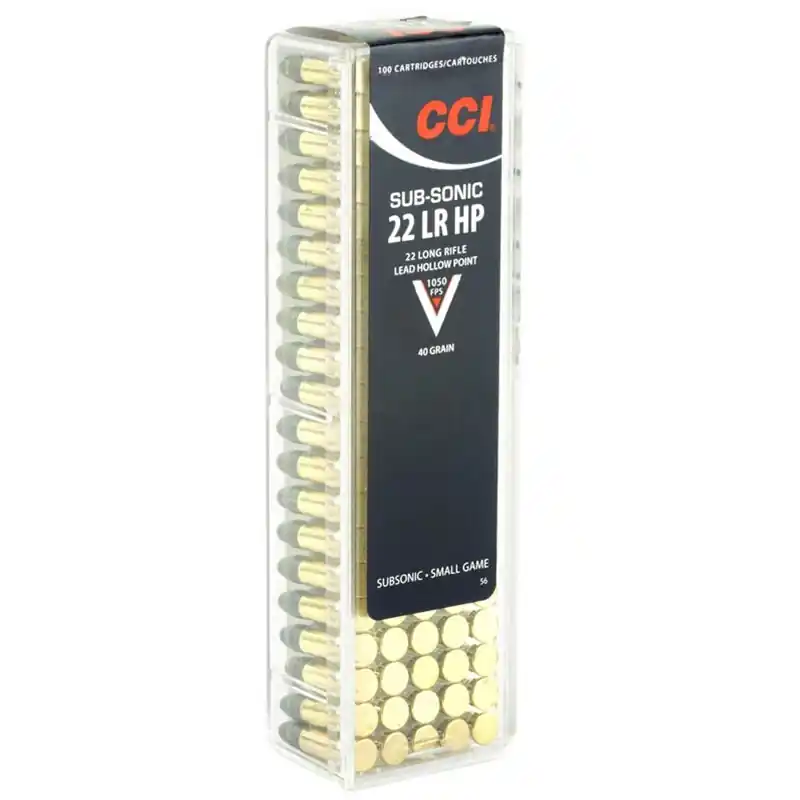 CCI Subsonic 1,050 fps 22 Long Rifle 40 Grain Lead Hollow Point Rimfire Ammunition