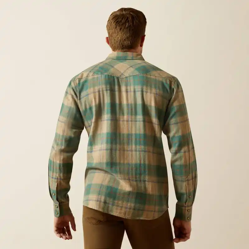 Huxlee Retro Snap Long Sleeve Shirt in Deep Teal by Ariat