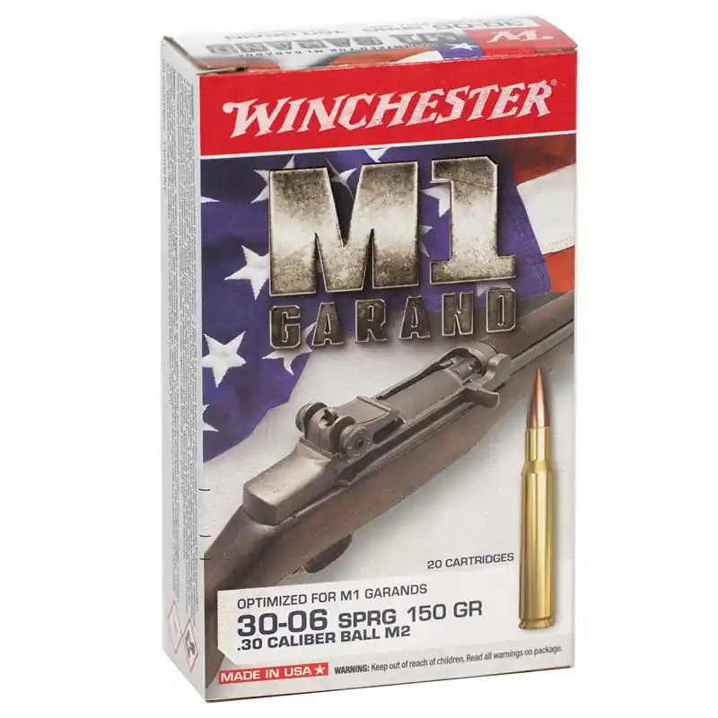 Winchester M1 Garand 2,740 fps 30-06 Springfield 150 Grain Full Metal Jacket Rifle Ammunition